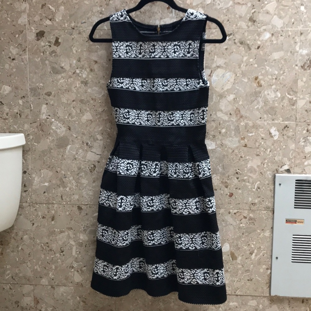 Aqua striped party dress